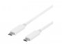 DELTACO USB-C to USB-C cable, 1m, 10Gbps, 100W 5A, USB 3.1 Gen 2, E-Market, bijeli