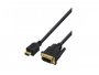 Video kabel DELTACO HDMI - DVI-D adapter, gold-plated connectors, 1080p, crni