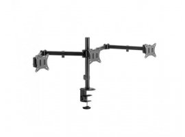 Stolni nosač za monitor SBOX LCD-352/3-2, do 27", za 3 monitora, do 21kg, crni