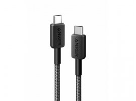 Kabel ANKER 322, USB-C na USB-C, 60W, braided cable 1.8m, crni