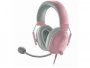 Slušalice + mikrofon RAZER Blackshark V2 X Quartz, gaming, 7.1 surround sound,  3.5mm za PC, PS4, Xbox, Switch, roze