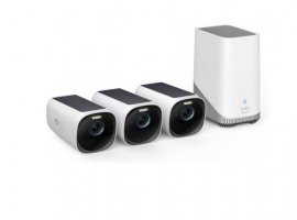  Set za videonadzor ANKER EUFY eufyCam 3 S330 (3-Cam Kit + HomeBase 3), vanjski, UHD (4K), solarni/baterijski, WiFi, AI detekcija, IP67, bijela