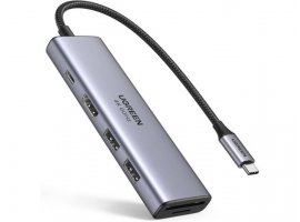  USB-C HUB UGREEN 6u1,1xHDMI, 2xUSB-A 3.0, 1xUSB-C PD 100W, čitač kartica SD/TF