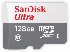  Memorijska kartica microSDXC 128 GB SANDISK Ultra, Class10 UHS-I, 100MB/s + SD adapter (SDSQUNR-128G-GN3MA)