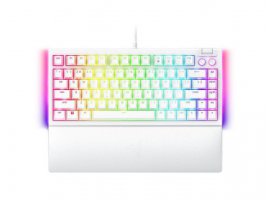  Tipkovnica RAZER BlackWidow V4 75%, gaming, mehanička, žična, RGB, bijela, US/HR Layout (Orange Tactile Switch)