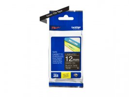  Ribon BROTHER 12mm, bijela na crnoj, TZE335