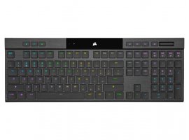  Tipkovnica CORSAIR K100 AIR WIRELESS, gaming, mehanička, RGB, bežična, cherry switch ULP tactile, US/HR layout, crna