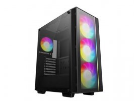  Kućište DEEPCOOL Matrexx 55 V4 C, ARGB, tempered glass, 1x USB Type-C, 1x USB 3.0, 3x 14cm ARGB PWM, 1x 12cm ARGB PWM ventilator, bez napajanja, crno