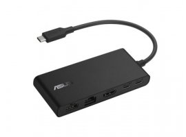  Docking stanica ASUS DC201 Dual 4K, USB-C na 1x HDMI 2.1, 1x USB-C 3.2 (podrška za DP 1.4), 1x USB-C 3.2, 1x USB-A 3.2, 1x RJ45 Gigabit; PD 100 W, 10 Gbps, 0.15 m, crna