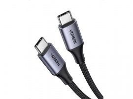 Kabel UGREEN USB-C (m) 2.0 na USB-C (m) 2.0, PD 3.1 240W, 5A, do 4.8 Gbit/s, pleteni, 2m, crni
