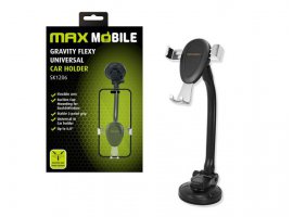Držač za mobitel MAXMOBILE Gravity Flex SK1206, do 6.8", fleksibilna ruka, vakuum, crni