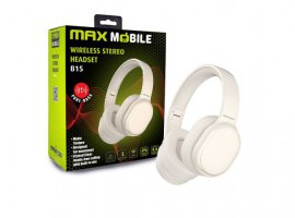  Bluetooth slu&scaron;alice MAXMOBILE B15, naglavne, BT5.3, 3.5mm, do 38h reprodukcije, bež