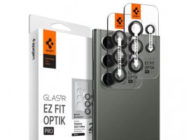  Spigen Glass EZ Fit Optik Pro, zaštitno staklo za kameru telefona, 2 kom, crno - Samsung Galaxy S23 Ultra (AGL05950)