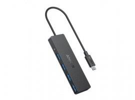  USB-C HUB ANKER Ultra Slim,  4x USB-A, crni (A8309G11)