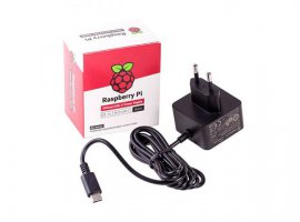  Napajanje RASPBERRY PI 4 USB-C Power Supply (EU), 15.3W, 5.1V, 3.0A, 1.5m, crno (SC0217)