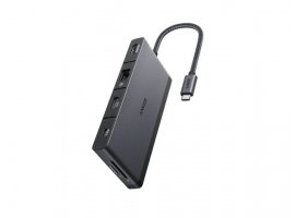  USB-C HUB ANKER 552, 2x USB-A 3.0, 3xUSB-A, 1xHDMI 1.4, 1xUSB-C PD, 1xUSB-C, 1xEthernet, 1x SD/microSD, crni