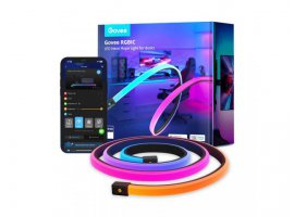 LED traka GOVEE RGBIC Neon Rope Light For Desks 3m, 36W, White/Color, za gaming stolove, WiFi/BT (H61C3)