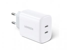  Kućni punjač UGREEN 10343, 40W, QC 4.0+, PD 3.0, 2x USB-C, bijeli
