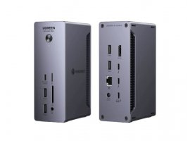  Docking stanica UGREEN Revodok Max 213, 13u1, 2x Thunderbolt 4, 2x USB-A 3.2, 2x USB-A 3.0, 1x USB-C PD 90W, 1x DP 8K/30Hz, 1x SD/TF čitač kartica, 1x 2.5 GbE, 1x 3.5mm, sivi