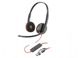 Slu&scaron;alice za PC HP Poly Blackwire 3220 Stereo USB-C Black Headset + USB-C/A Adapter (Bulk) (209745-104)