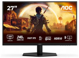 Monitor AOC AGON Q27G42ZE, 27'', IPS, QHD 2560x1440px, 240/260Hz, 0.3ms, HDR10, Adaptive Sync, HDMI, DP, tilt