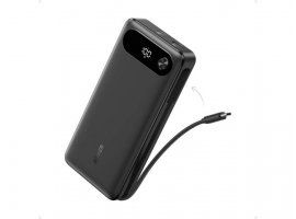 Prijenosna baterija ANKER Power Bank 20.000mAh, 87W, ugrađeni USB-C kabel, crna