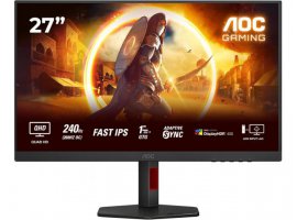  Monitor AOC Q27G4ZR, 27'', IPS, QHD 2560x1440px, 240/260Hz, 0.3ms, HDR400, Adaptive Sync, G-SYNC, 2x HDMI, DP, zvučnici, pivot