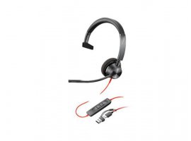 Slu&scaron;alice za PC HP Poly Blackwire 3310 Monaural MS Teams, USB-C + USB-C/A adapter (8X216AA)