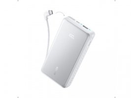 Prijenosna baterija ANKER Zolo PowerBank 20000mAh, 22.5W, integrirani USB-C kabel, bijela