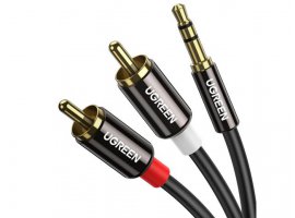  Audio kabel UGREEN 3.5 mm (M) na 2xRCA (M), 2 m, crni