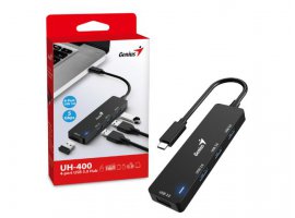  USB-C HUB GENIUS UH-400, 4 port hub, USB 3.0.