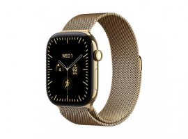  Pametni sat APPLE Watch Series 12 GPS + Cellular, 46mm (M/L), Radiant Gold Titanium Case with Radiant Gold Milanese Loop (mjgv4wf/a)