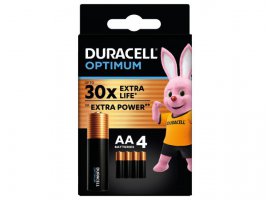 Jednokratna baterija AA DURACELL Optimum, alkalna, 4 kom
