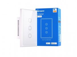 Zidni prekidač SONOFF T6-3C-120M, 3-kanalni, Wi-Fi/Matter, bijeli