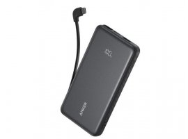 Prijenosna baterija ANKER Zolo Power Bank 10K, 22.5W, integrirani USB-C kabel, crna