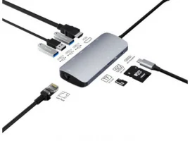  Docking stanica ASONIC, USB-C na HDMI, LAN, USB3.0/Tip C, SD čitač