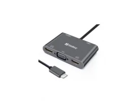  Docking stanica SANDBERG, USB-C na 2xHDMI, 1xVGA, USB, PD