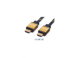  Video kabel ROLINE GOLD HDMI(m) na HDMI(m), 1.0m, sa mrežom, crno/zlatni
