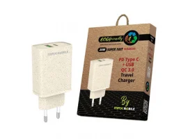  Kućni punjač MAXMOBILE TR-286UC ECO, PD QC3.0 Duo Type-C 25W+USB 18W