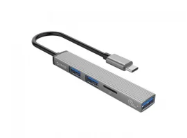  USB-C HUB ORICO AH-12F, USB 3.0, 2x USB 2.0, TF, 0.15m, aluminij, sivi 