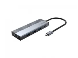  USB-C HUB ORICO 5SXRJ-GY, 3x USB 3.0, RJ45, USB Type-C