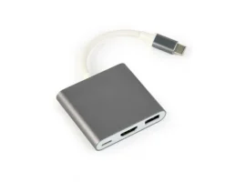  USB-C HUB GEMBIRD GEM-A-CM-HDMIF-02-SG, USB-C, USB 3.0, HDMI, sivi