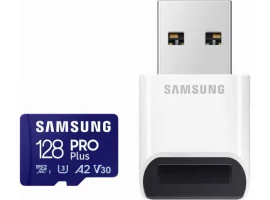  Memorijska kartica microSDXC 128 GB SAMSUNG PRO Plus, Class10 A2 UHS-I U3 V30, R/W 180/130 MB/s + čitač kartica (MB-MD128SB)