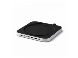  Satechi Stand & Hub For Mac Mini / Studio (1x USB-C 3.2, 1xUSB-A 3.2, 2x USB-A 3.0, 3.5mm Audio,1x Micro/SD, 1x NVMe/M.2 SATA SSD Enclosure Drive not included) - Silver