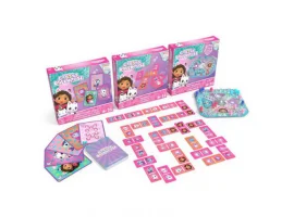  Društvena igra SPIN MASTER GABBY'S DOLLHOUSE Poklon set od 3 igre (Dominos/Pop-Up/Playing Card), 2-4 igrača, dob 4+ 