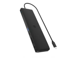  USB-C HUB ICY BOX IB-DK2116-C, USB-C 3.2 na 1x DisplayPort 1.4, 2x HDMI 2.0, 1x USB-C PD 100 W, 2x USB-A 3.2, 2x USB-A 2.0, 1x SD/microSD, 1x 3.5 mm, 1x RJ45 Gigabit, 0.5 m, crni