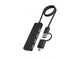  USB HUB ICY BOX IB-HUB1424-C3, USB-A ili USB-C 3.2 na 4x USB-A 3.2, do 5 Gbit/s, crni