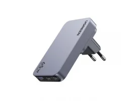  Kućni punjač UGREEN Nexode Pro Ultra-Slim, 65W, GaN Infinity, 2x USB-C, 1x USB-A, EU/UK/US izmijenjivi nastavci, sivi
