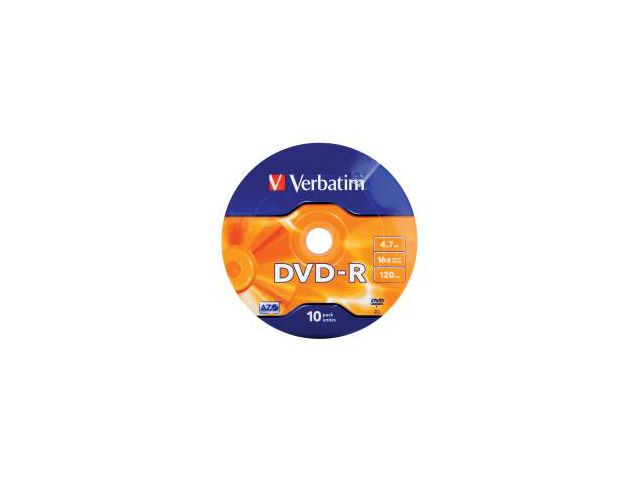 DVD-R medij VERBATIM Matt Silver Wagon Wheel, 4.7 GB, 16x, 10 kom