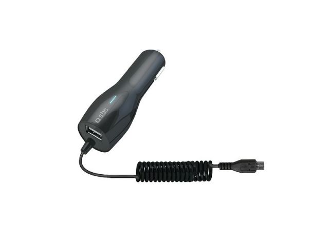 Auto punjač SBS za mobilne telefone, micro USB konektor i USB utor, 3000mAh